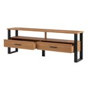Ver imagem 1 de Rack para Tv até 60 Polegadas 02 Gavetas 180cm Estilo Industrial Freijó Preto Fosco Dalla Costa