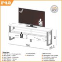 Ver imagem 2 de Rack para Tv até 60 Polegadas 02 Gavetas 180cm Estilo Industrial Freijó Preto Fosco Dalla Costa