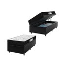Ver imagem 1 de Cama Box Baú Solteiro + Colchão Smart D33 One Face - 88x188x61cm - Preto