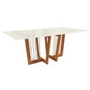 Ver imagem 1 de Mesa de Jantar Kappesberg em Madeira Maciça com Tampo de Vidro Off White 200cm