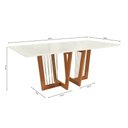Ver imagem 2 de Mesa de Jantar Kappesberg em Madeira Maciça com Tampo de Vidro Off White 200cm