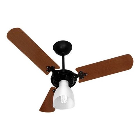 Ventilador de Teto Venti-delta New Delta Light Preto com 3 Pás Cor Mogno de Mdf Lacado, 95 cm de Diâ