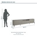 Ver imagem 3 de Rack New Bend 260 cm Porta Frisada Incolar Grigio com Pé Preto