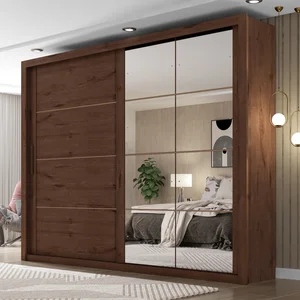Guarda-Roupa Casal 8 Espelhos 2 Portas de Correr Essencial Espresso Móveis