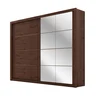 Guarda-Roupa Casal 8 Espelhos 2 Portas de Correr Essencial Espresso Móveis - 3