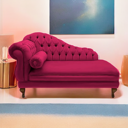 Recamier Divã Namoradeira Larissa 150cm Direito de Quem Senta Corano Rosa Pink - Dl Decor - 2