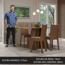Ver imagem 4 de Conjunto Sala de Jantar Mesa Tampo de Madeira 4 Cadeiras Rustic/bege Marrom Marilyn Madesa