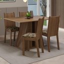 Ver imagem 1 de Conjunto Sala de Jantar Mesa Tampo de Madeira 4 Cadeiras Rustic/bege Marrom Marilyn Madesa