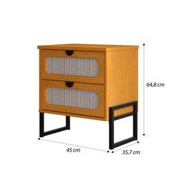 Mesa de Cabeceira Titanium Estilo Industrial com Pés de Ferro - 3