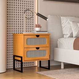 Mesa de Cabeceira Titanium Estilo Industrial com Pés de Ferro - 1