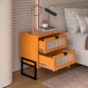 Ver imagem 6 de Mesa de Cabeceira Titanium Estilo Industrial com Pés de Ferro