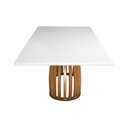 Ver imagem 4 de Mesa de Jantar Armonia Base Retangular - Amêndoa - Tampo 200x90cm Branco/vidro Off-white
