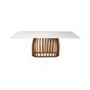 Ver imagem 3 de Mesa de Jantar Armonia Base Retangular - Amêndoa - Tampo 200x90cm Branco/vidro Off-white
