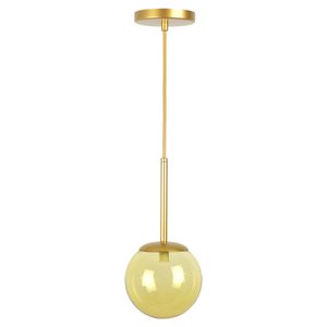 Lustre Pendente Jabuticaba Globo de Vidro Âmbar