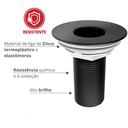 Ver imagem 2 de Válvula para Lavatório e Tanque 7/8" Metal Preto Durín