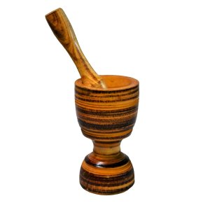 Pilão Socador em Madeira Culinária Alho Pasta Grão 18x10cm G Colheres de Pau Pilaogecdp