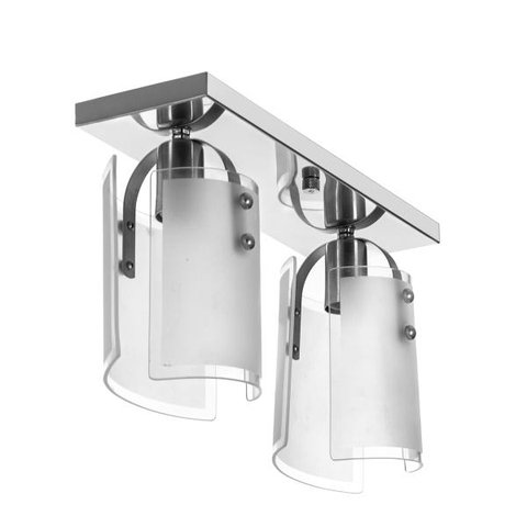 Lustre Plafon Calha de Vidro Duplo