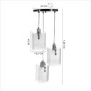 Ver imagem 4 de Lustre Pendente Calha De Vidro Triplo 1 Mt De Fio