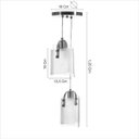 Ver imagem 4 de Lustre Pendente Calha De Vidro Duplo 1 Mt De Fio