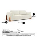 Ver imagem 4 de Kit Poltrona e Sofá Bloom 160cm 02 Lugares com Pés de Madeira Bouclê Off White - Desk Design