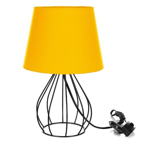 Abajur Cebola Dome Amarelo com Aramado Preto