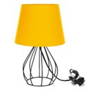 Ver imagem 1 de Abajur Cebola Dome Amarelo com Aramado Preto