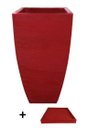 Ver mais imagens de Kit Vaso Planta + Prato 90x45 Moderno Trapézio Polietileno BGPLASTICOS VINHO BORDO 021