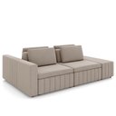 Ver imagem 1 de Sofá Ilha e Puff Sala Living 285cm Siesta M22 Veludo Bege - Mpozenato