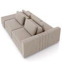 Ver imagem 4 de Sofá Ilha e Puff Sala Living 285cm Siesta M22 Veludo Bege - Mpozenato