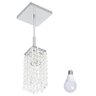 Lustre Pendente Quadrado Clearcrillic Cristal Acrílico com Lâmpadas 6000K (Branca Fria) - 1
