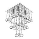 Ver imagem 2 de Lustre Pendente De Cristal Legitimo Classic Square Long 30 com Lâmpadas 3000K (Branco Quente)