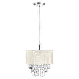 Lustre Pendente De Organza e Cristal Acrílico Manucrillic Bege - 1