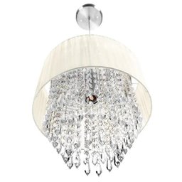 Lustre Pendente De Organza e Cristal Acrílico Manucrillic Bege - 2