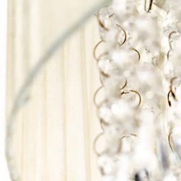 Lustre Pendente De Organza e Cristal Acrílico Manucrillic Bege - 3