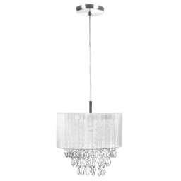 Lustre Pendente de Organza e Cristal Acrílico Manucrillic Branco - 3