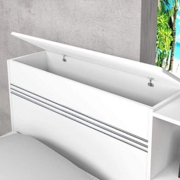 Cama Solteiro com Baú 2 Gavetas J&a Móveis Branco Jade 90x127x218 - 3