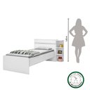 Ver mais imagens de Cama Solteiro com Baú 2 Gavetas J&a Móveis Branco Jade 90x127x218