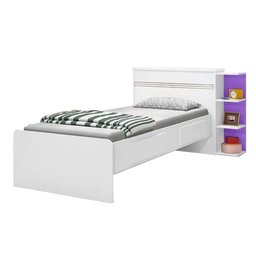 Cama Solteiro com Baú 2 Gavetas J&a Móveis Branco Jade 90x127x218 - 5