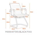 Ver imagem 2 de Conjunto 2 Cadeiras Fixas para Escritório Manhattan Black Fratini