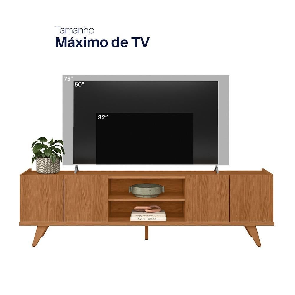 Rack Brazos para Tv até "75 4 Portas - Colibri - Freijo - 6