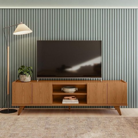 Rack Brazos para TV até 75 Polegadas 4 Portas Freijó Colibri Decor