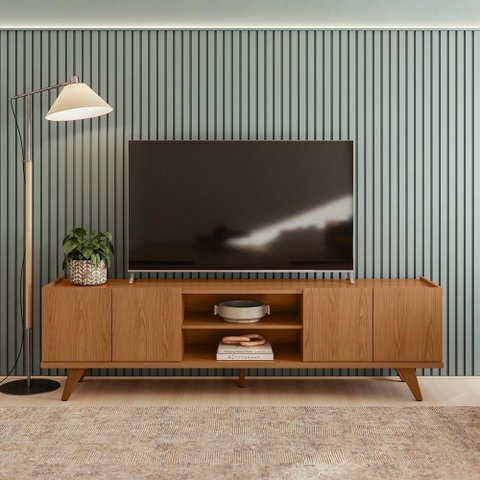 Rack Brazos para TV até 75 Polegadas 4 Portas Freijó Colibri Decor