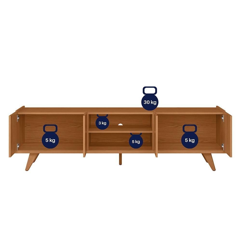 Rack Brazos para Tv até "75 4 Portas - Colibri - Freijo - 7