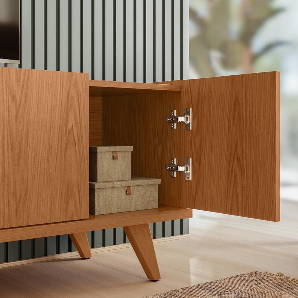 Rack Brazos para Tv até "75 4 Portas - Colibri - Freijo - 11