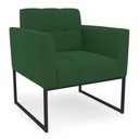 Ver imagem 3 de Kit 1 Sofá Namoradeira e 2 Poltronas Elisa Veludo Verde Base Metálica Industrial Preto - D'Rossi
