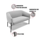Ver imagem 5 de Sofá Namoradeira e 2 Poltronas Pé de Ferro Preto Stella Suede Cinza D03 - D'Rossi