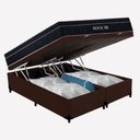 Ver imagem 7 de Cama Box Baú Casal Bipartido Suede com Colchão Molas Ensacadas Royal Air Marrom Royal