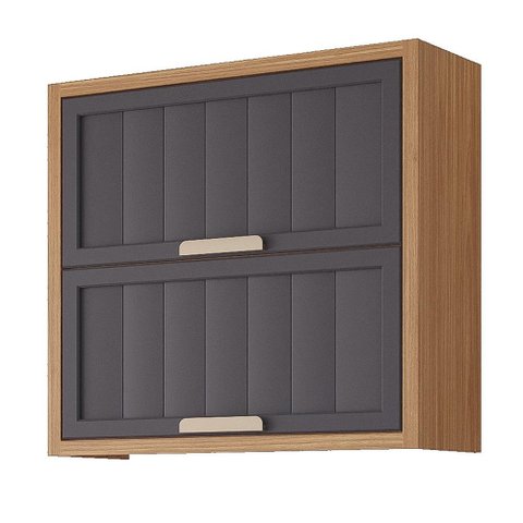 Armario Aereo Divina 80 Cm com 2 Portas Freijo/titanium