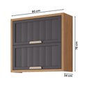 Ver imagem 4 de Armario Aereo Divina 80 Cm com 2 Portas Freijo/titanium