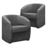 Conjunto 2 Poltronas Decorativas Conceito Orgânico Fly para Sala Bouclê Cinza Escuro Sofa Store - 1